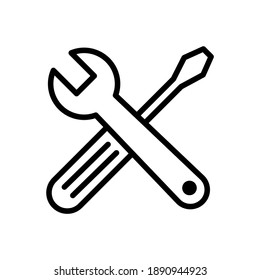 Tools wrench and  screwdriver icon vector