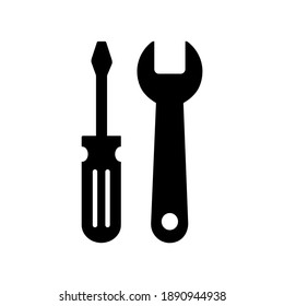 Tools Wrench And  Screwdriver Icon Vector