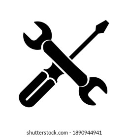 Tools Wrench And  Screwdriver Icon Vector