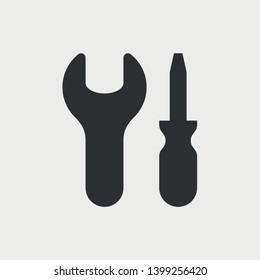Tools: wrench and screwdriver. Simple vector icon