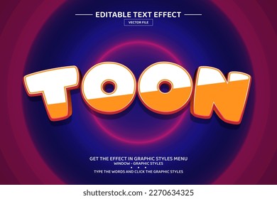 Toon 3D editable text effect template