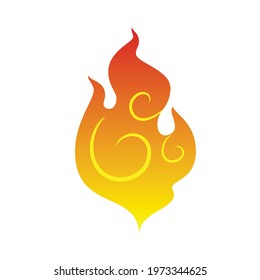 Toon fire flame element vector.