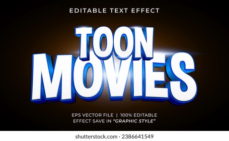 Toon movies 3d text effect template