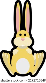 toon rabbit sticker vector icon