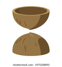 Toon shade Coconut shell vector.