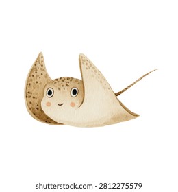 Toon smiling sting ray fish face