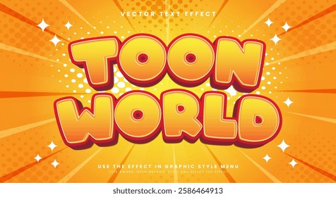 Toon World 3d editable text effect Template Suitable for kids zone