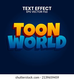 Toon World 3D Text Effect. Cartoon Movie Text Effect.