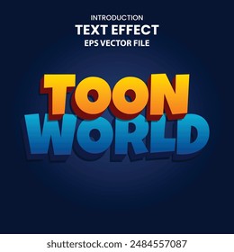 Toon World 3D Vector Text Effect