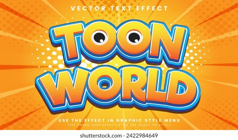 Toon world comic Style 3d editable text effect Template