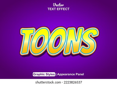 toons text effect with graphic style and editable
