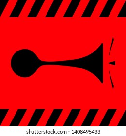 Toot black on a red background, vector illustration for design.