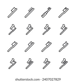 Toot Brush icon set isolated on white