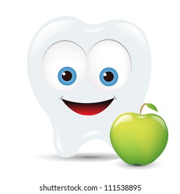 Toot Icon With Apple, Isolated On White Background, Vector Illustration