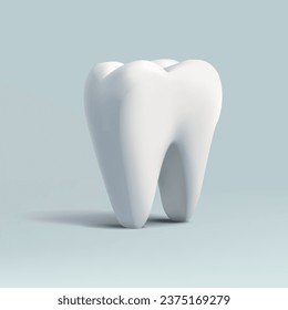 Tooth, 3D render vector icon, matte realistic illustration