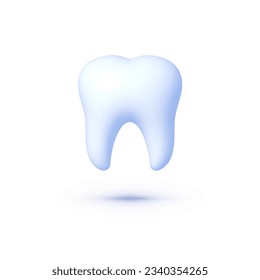 Tooth 3d. White background. Vector design