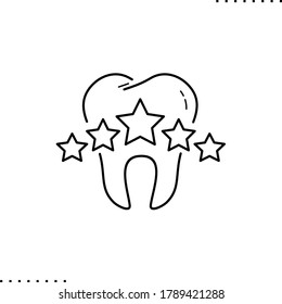 tooth and 5 stars vector icon in outlines