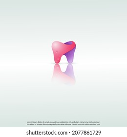 Abstrakte 3D-Logo-Design-Vorlage für Zahn