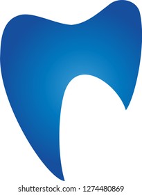 Tooth abstract in blue logo