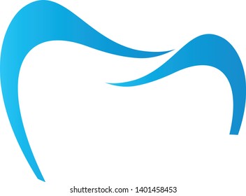 Tooth abstract in blue logo