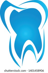 Tooth abstract in blue logo