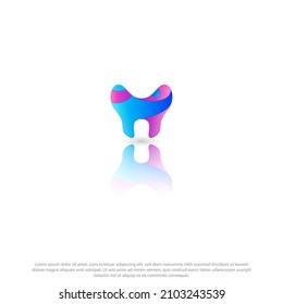 Tooth abstract full color design good use for symbol iconic identyti and more

