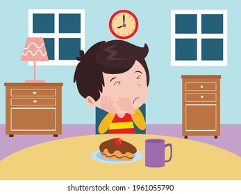 Tooth ache cartoon 2d vector concept for banner, website, illustration, landing page, flyer, etc.
