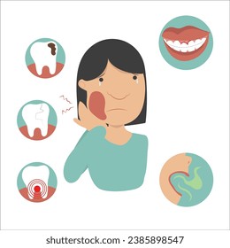 vector de ilustración dental de dolor dental
