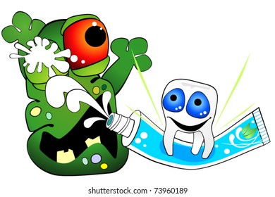 Tooth is against germ of caries