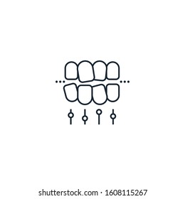 tooth alignment creative icon. From Dental icons collection. Isolated tooth alignment sign on white background