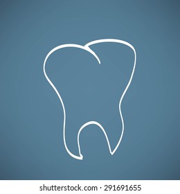 tooth anatomy chalk painted on the chalkboard vector illustration