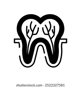 Icono del glifo de la anatomía del diente, Ilustración vectorial