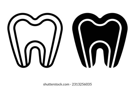 Tooth anatomy icon with outline and glyph style.