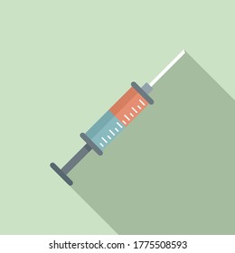 Tooth anesthesia syringe icon. Flat illustration of tooth anesthesia syringe vector icon for web design