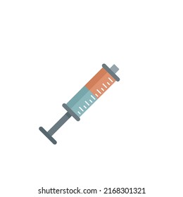 Tooth anesthesia syringe icon. Flat illustration of tooth anesthesia syringe vector icon isolated on white background