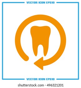 tooth arrow icon vector illustration eps10
