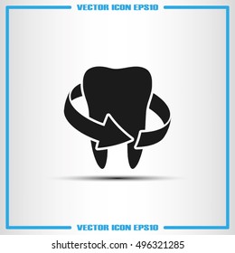 tooth arrow icon vector illustration eps10