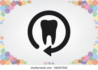 tooth arrow, icon vector illustration.