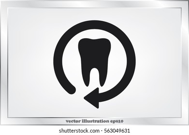 tooth arrow, icon vector illustration 