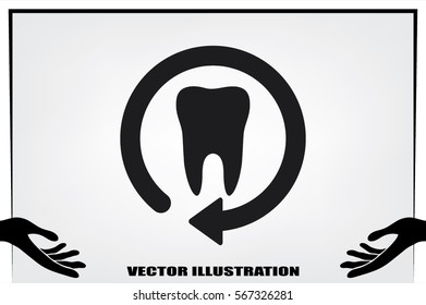 tooth arrow, icon vector illustration eps10