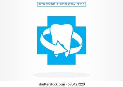 tooth arrow, icon vector illustration.