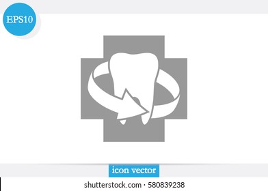 tooth arrow, icon vector illustration .