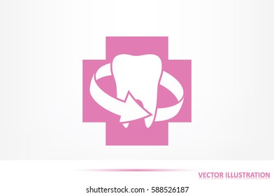 tooth arrow, icon vector illustration eps10
