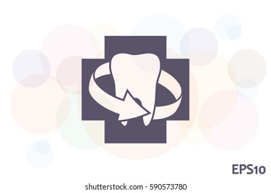 tooth arrow, icon vector illustration.