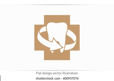 tooth arrow, icon vector illustration eps10