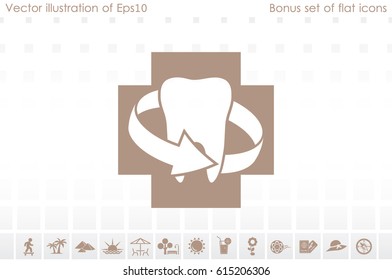 tooth arrow, icon vector illustration eps10