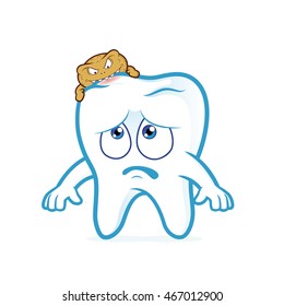 Tooth attacked by germs of caries