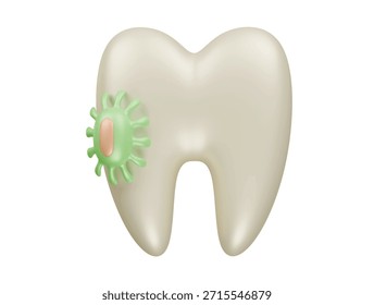 Icono de bacterias de dientes Ilustración 3D Render