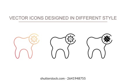 Tooth Bacteria icon design with white background stock illustration