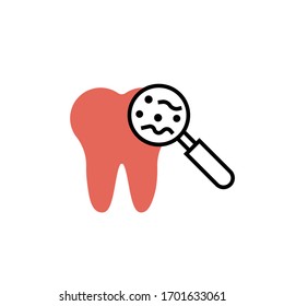 Icono de bacteria dental ilustración vectorial diseño de estilo moderno. aislado sobre fondo blanco